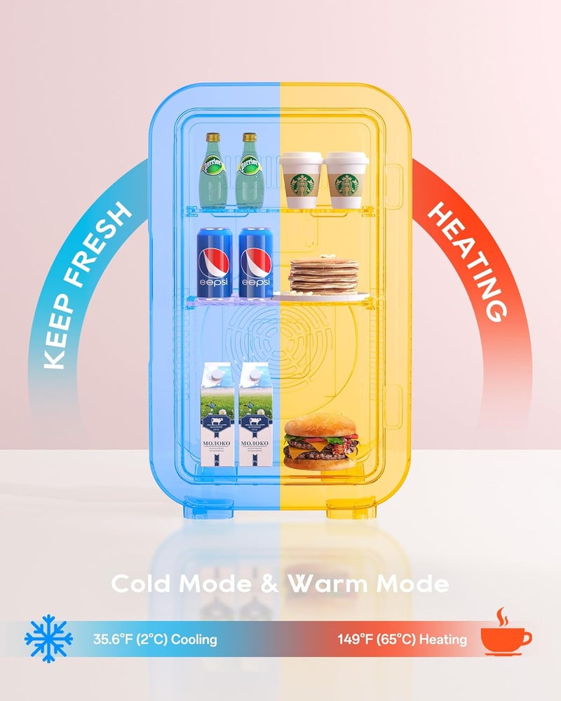 BEICHEN Mini Fridge,6 Liter/8 Can New Upgraded Skincare Fridge,110V AC/DC Portable Thermoelectric Cooler & Warmer for Skin Care, Cosmetics, Beverage, Food,Great for Bedroom,Office,Dorm(Pink) - Image 5